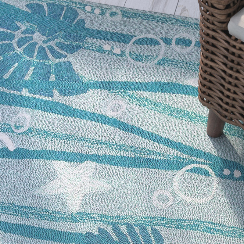 Coeymans Turquoise/White Indoor/Outdoor Area Rug & Reviews Birch Lane